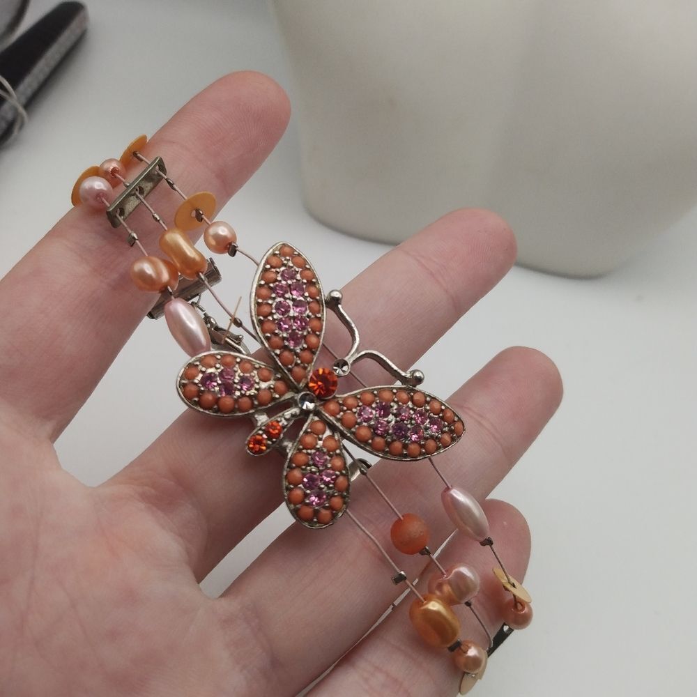 Butterfly crystal orange blossom bracelet spring‎  B0524